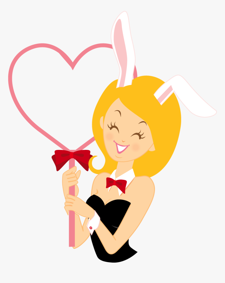 Girl Bunny Heart Icon - Happy Sexy Girl Cartoon, HD Png Download, Free Download