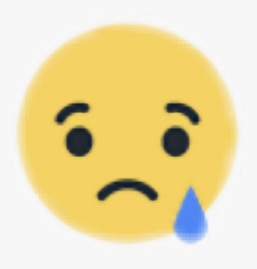 Awesome Sad Reaction Facebook Stickers Yellowublue - Sad Facebook Emoji Png, Transparent Png, Free Download
