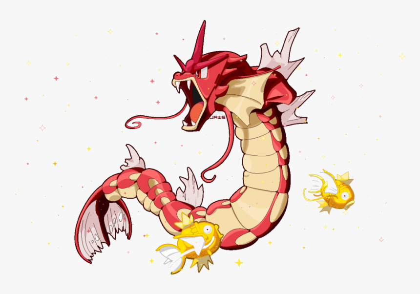 Gyarados Magikarp Shiny Pokmon Jump Pikachu Transparent - Shiny Gyarados And Magikarp, HD Png Download, Free Download