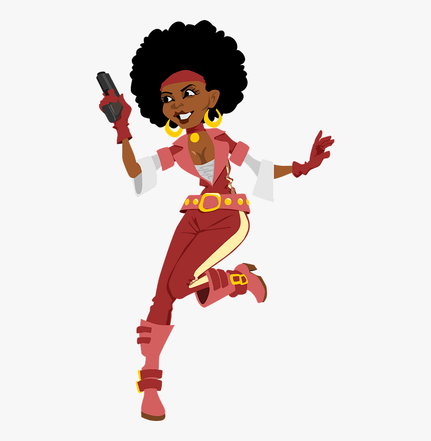 Afro, Agent, Boots, Gloves, Gun, Lady, Secret, Spy - African American Dancing Clipart, HD Png Download, Free Download