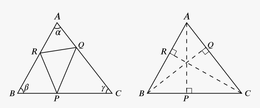 Triangle Abc With Angles Alpha, Beta, Gamma Respectively - Finding Area Of A Triangle Within A Triangle, HD Png Download, Free Download