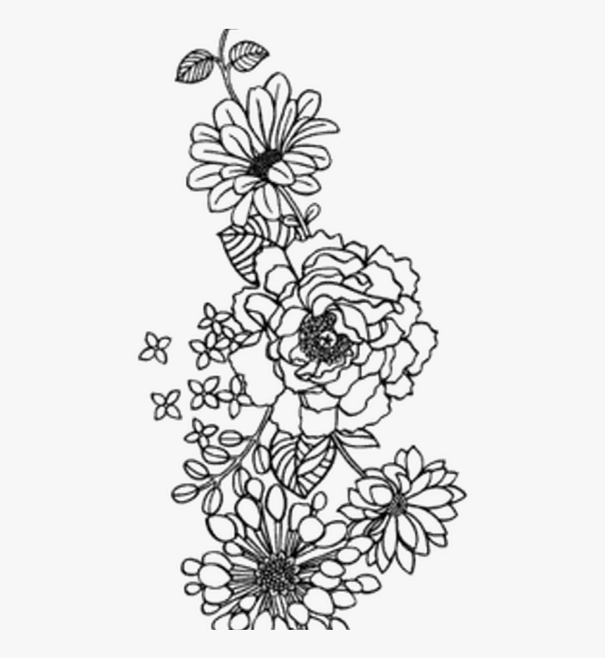 8 Best Images Of Tumblr Transparent Words Tumblr - Black And White Flower Png, Png Download, Free Download