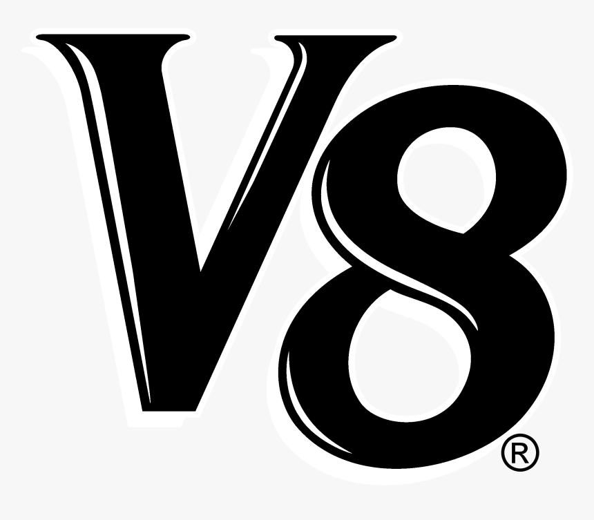 V8 Logo Black And White - V8, HD Png Download - kindpng.