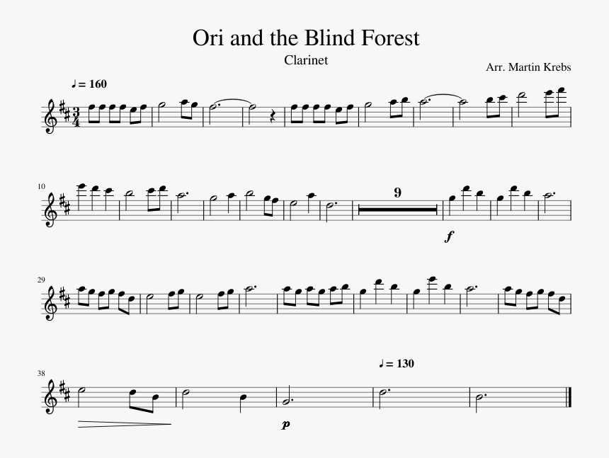 Ori And The Blind Forest Sheet Music Composed By Arr - Ori And The Blind Forest Flute Sheet Music, HD Png Download, Free Download