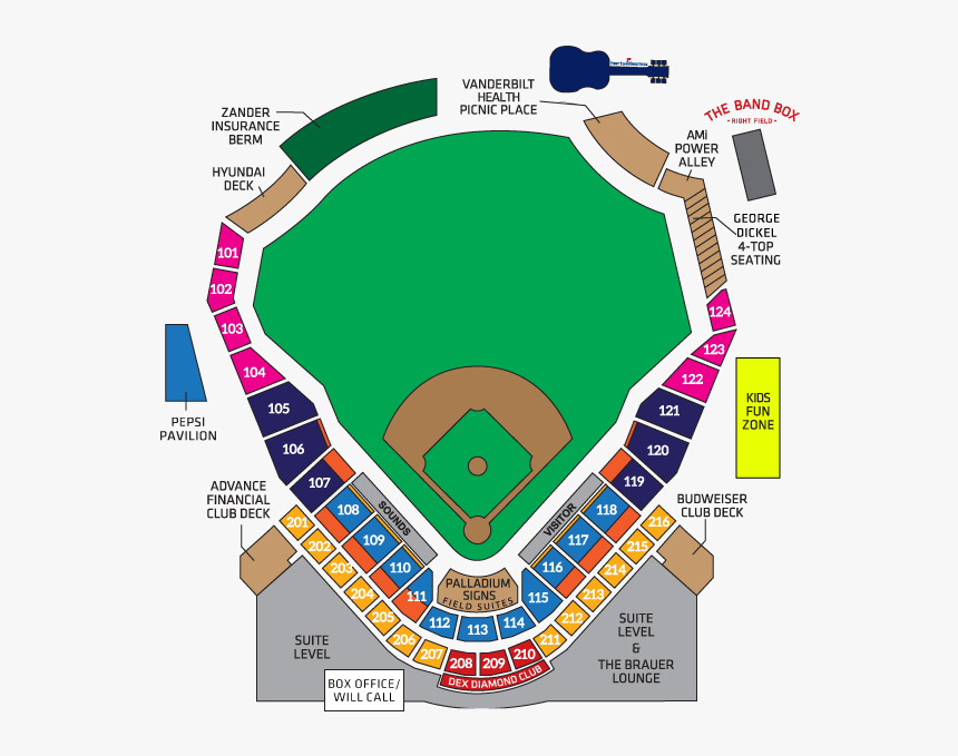 Nashville Sounds Stadium Seating, HD Png Download, Free Download