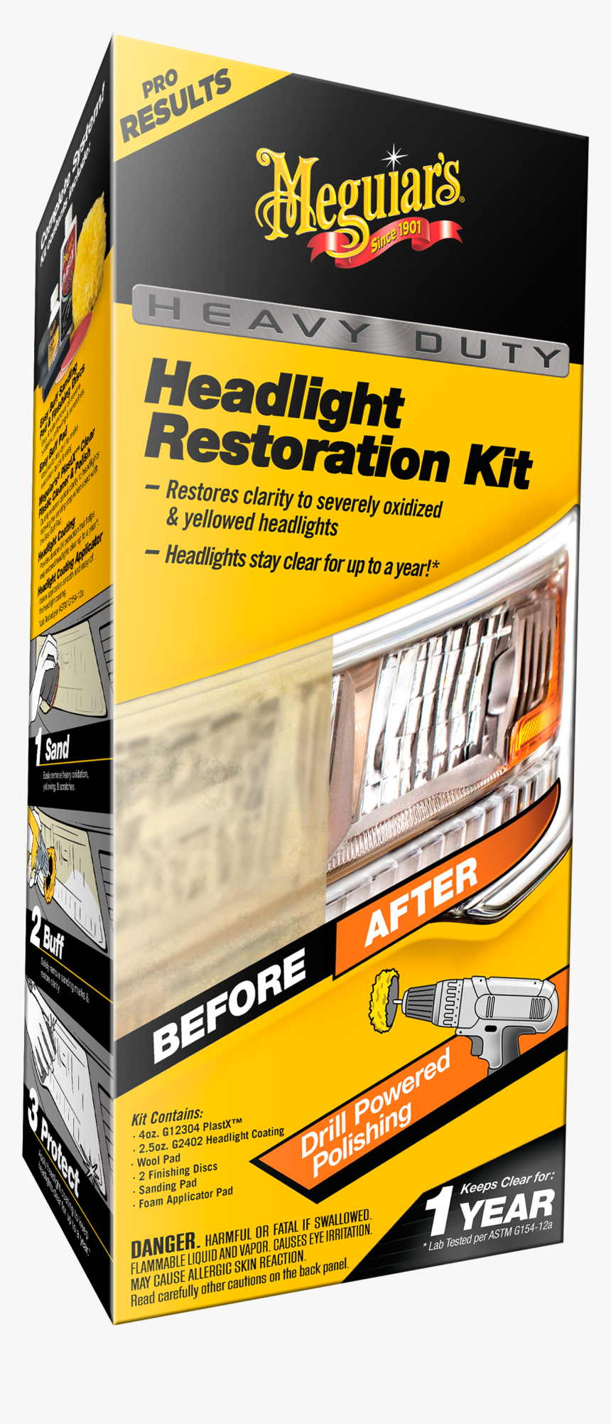 Meguiars G2980 Heavy Duty Headlight Restoration Kit - Meguiars Headlight Restoration Kit, HD Png Download, Free Download