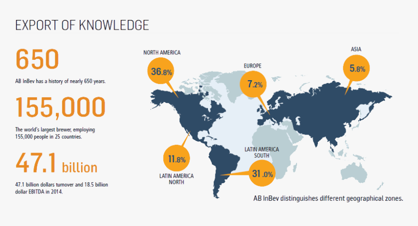 Ab Inbev Geographic Zones, HD Png Download, Free Download