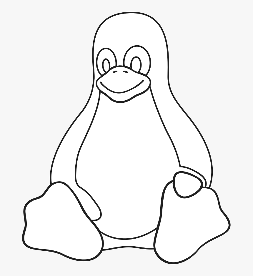 Tux Bw - Svg - Pinguino De Linux Para Colorear, HD Png Download, Free Download