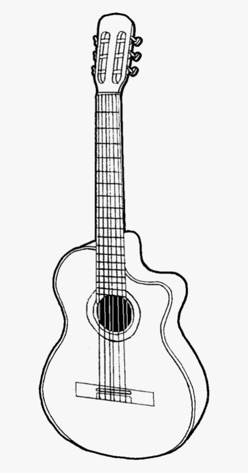 Guitar Draw Drawing Scrapbook Scrapbooking Design - Guitar Pencil Drawings, HD Png Download, Free Download