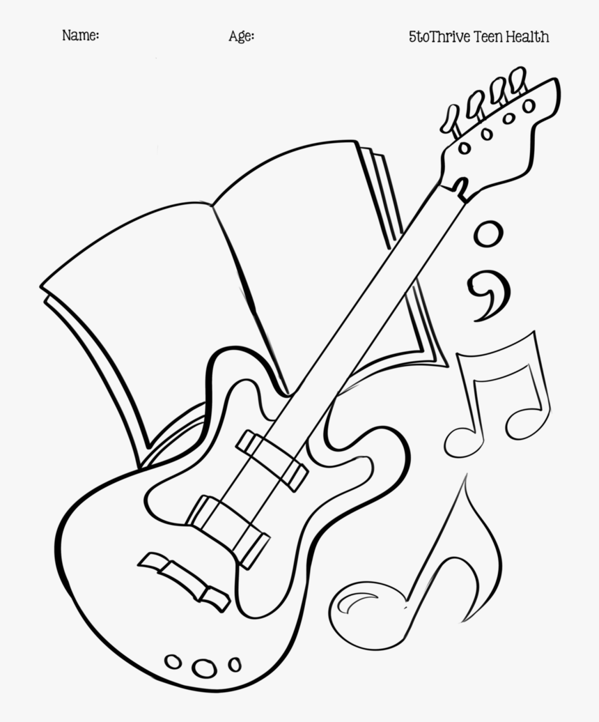 Transparent Guitar Drawing Png - Guitar Drawing Outline, Png Download, Free Download