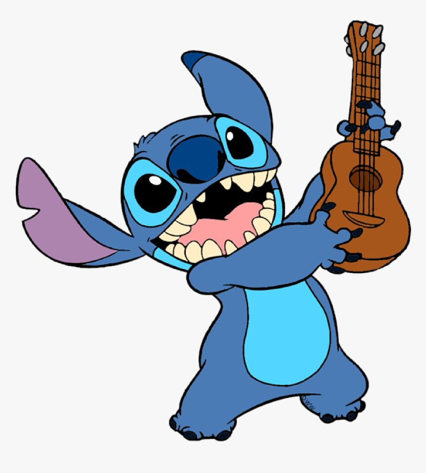 And Stitch Lilo Guitar Pelekai Drawing Clipart - Cartoon Stitch, HD Png Download, Free Download