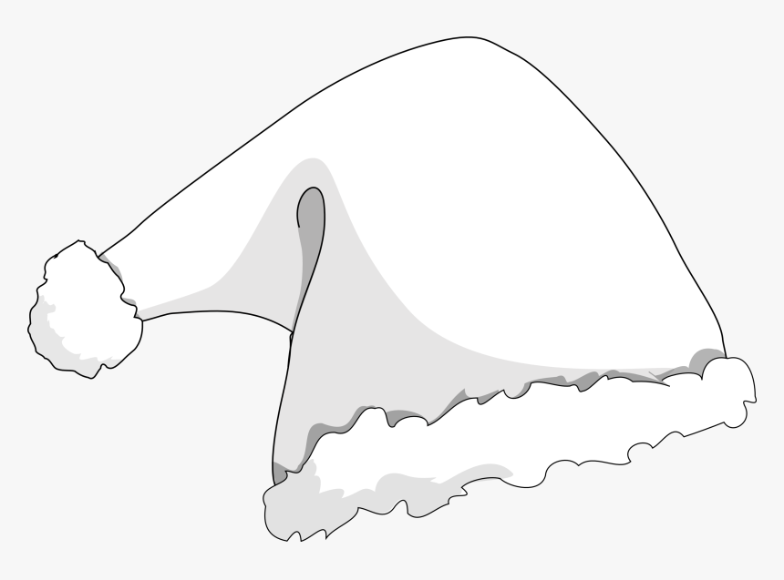 Black And White Santa Hat Clipart - Santa Hat Png White, Transparent Png, Free Download