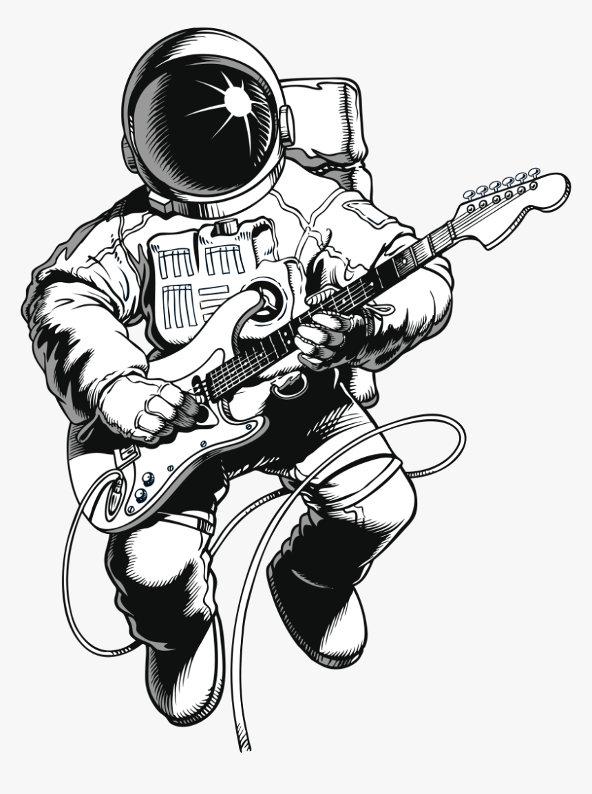 Transparent Fuego Vector Png - Astronaut Playing Electric Guitar, Png Download, Free Download