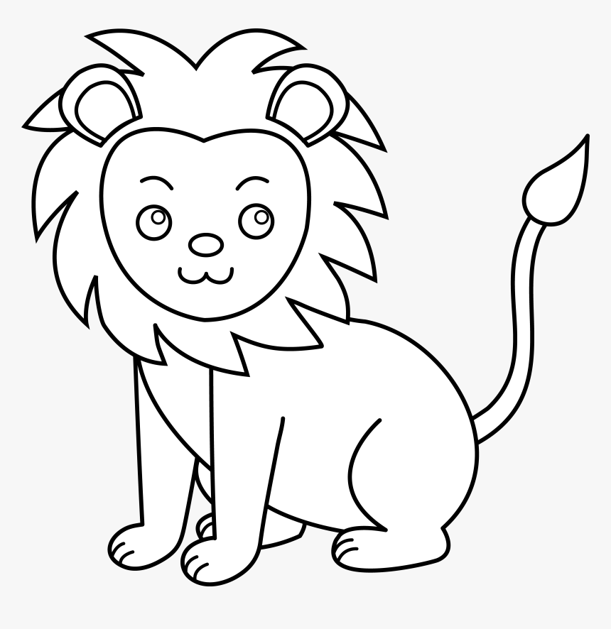 Pig Png Black And White My Cute Graphics - Cartoon Lion Png Black And White, Transparent Png, Free Download