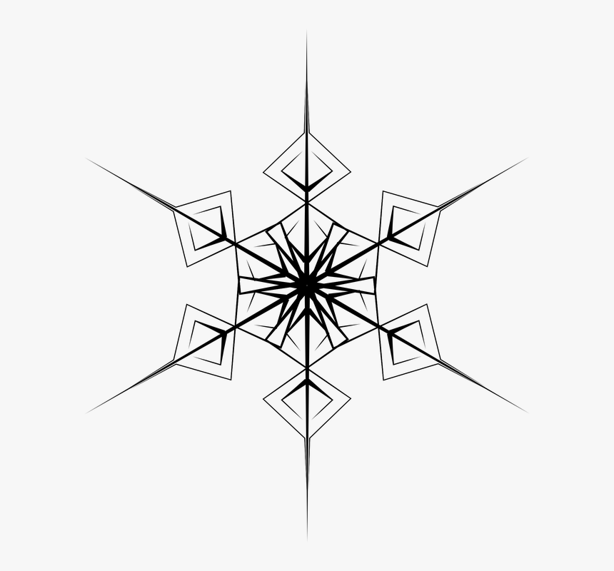 Crystal, Hexagonal, Snowflake, Symmetry - Copos De Nieve Grises, HD Png Download, Free Download