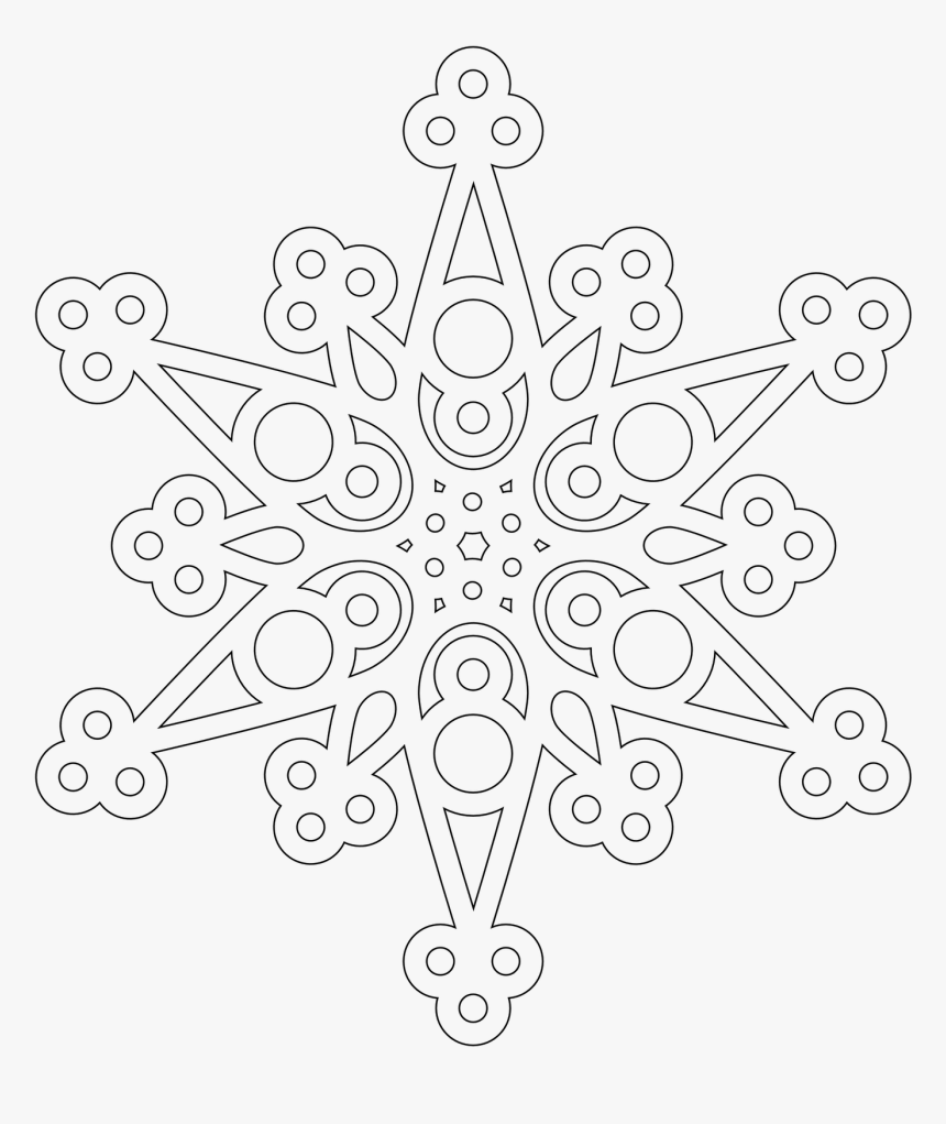 Printable Snowflake Patterns - Snowflake Coloring Pages, HD Png Download, Free Download