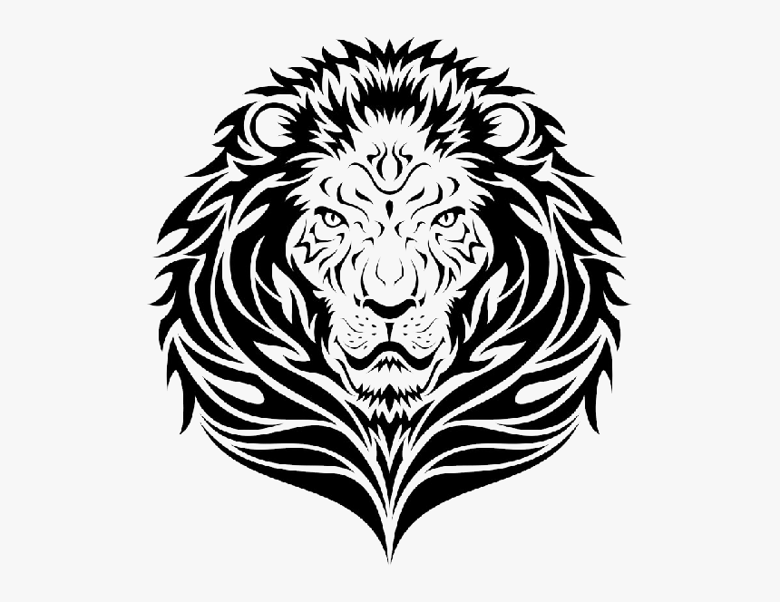 Lion Tattoo Clipart Outline - Lion Face Tattoo Png, Transparent Png, Free Download