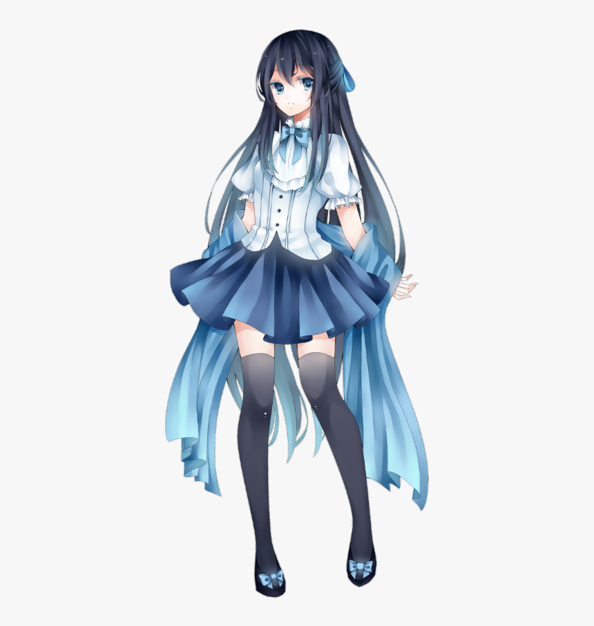 Anime, Azul, And Blue Image - Anime Girl Full Body, HD Png Download, Free Download