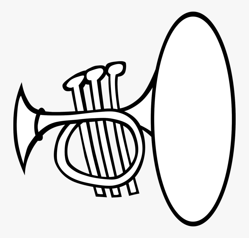Silly Trumpet Svg Clip Arts - Musical Instrument Black And White, HD Png Download, Free Download