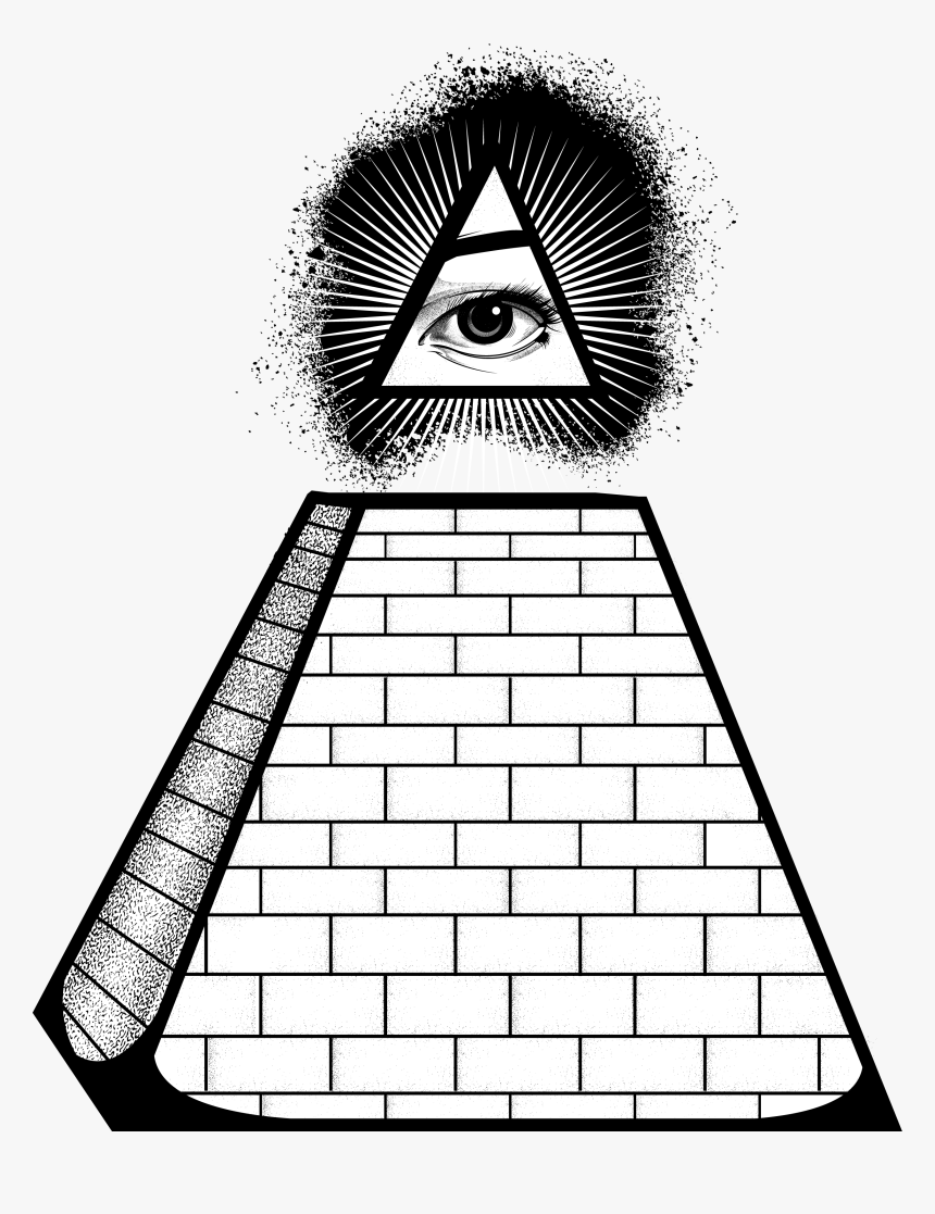 Cartoon Black And White Illuminati, HD Png Download, Free Download