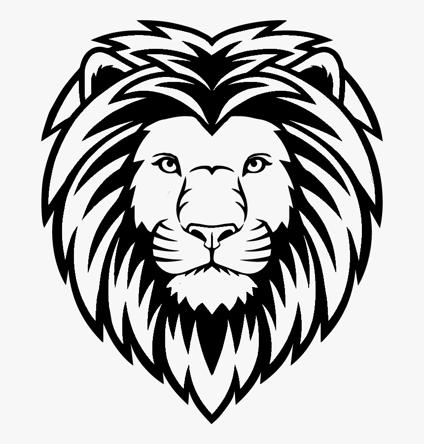 Transparent Brain - Lion Face Clipart Black And White, HD Png Download, Free Download