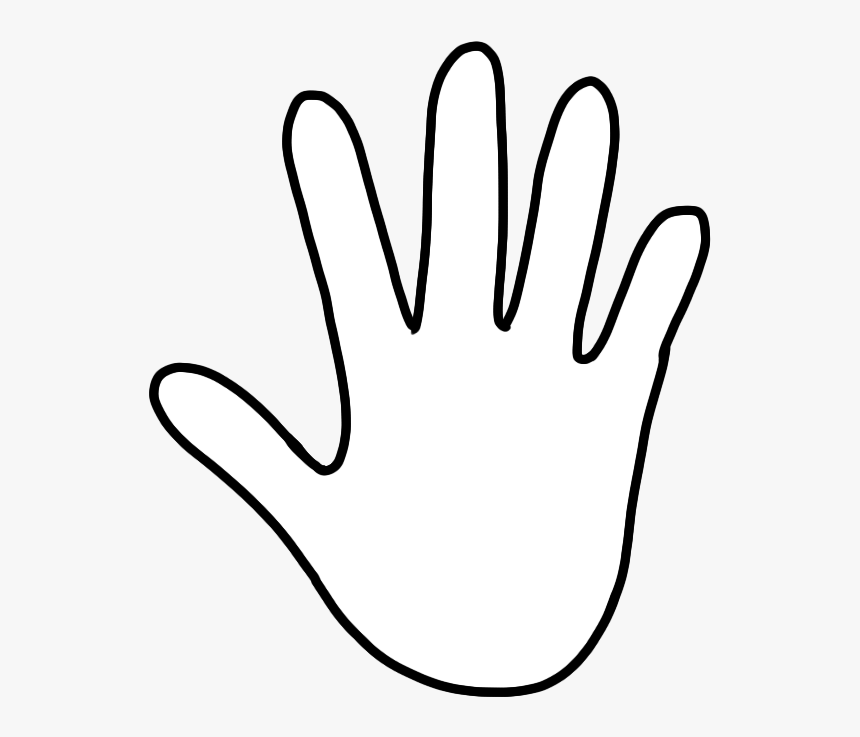 Handprint Outline Hand Outline Hands Templates And - Hand Clipart Black Background, HD Png Download, Free Download