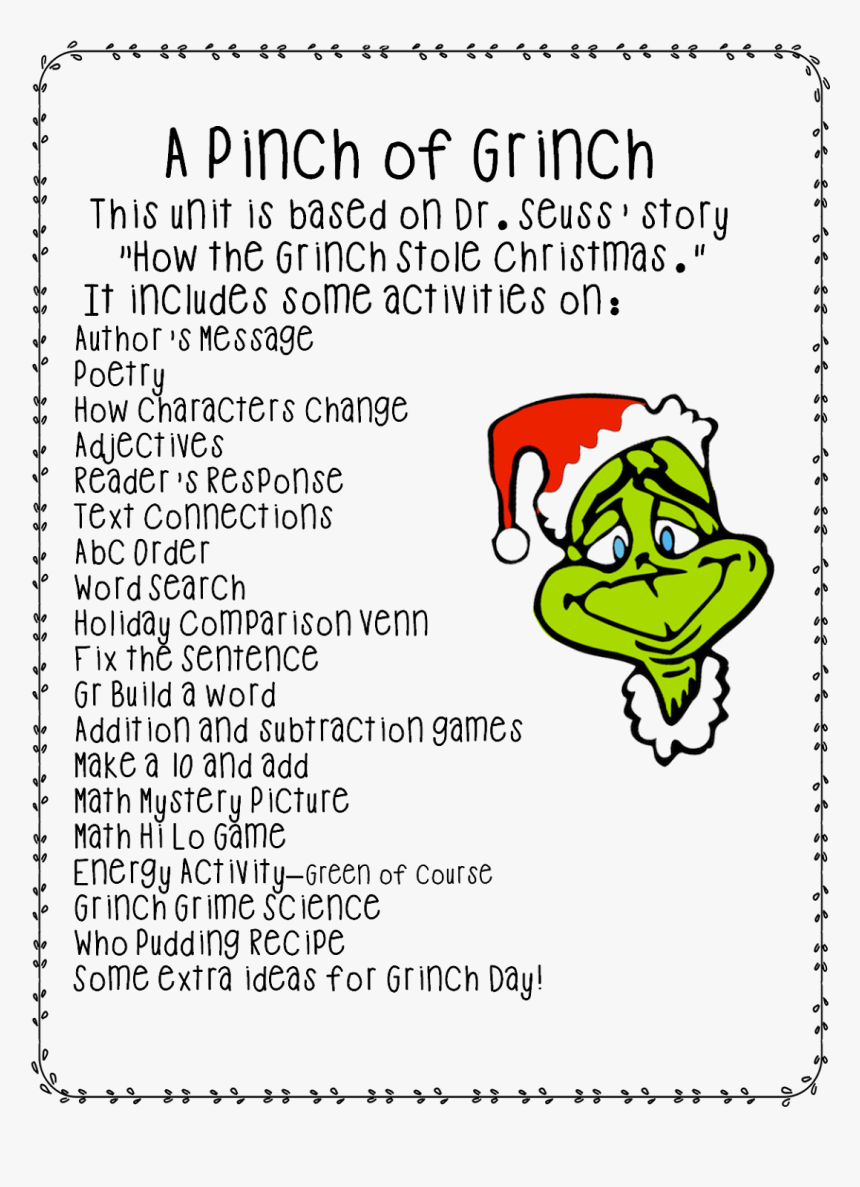 Christmas Dr Seuss Poems Hd Png Download Kindpng