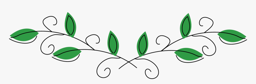 #leaves #vines #divider #header #textline #line #lines - Decorative Green Leaf Divider, HD Png Download, Free Download