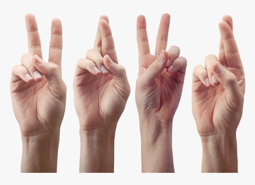 Hands, Fingers, The Gesture, Victory, Gestures - Sign Language, HD Png Download, Free Download