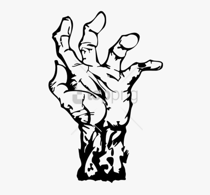 Free Png Download Zombie Hand Png Images Background - Black And White Zombie Hand, Transparent Png, Free Download