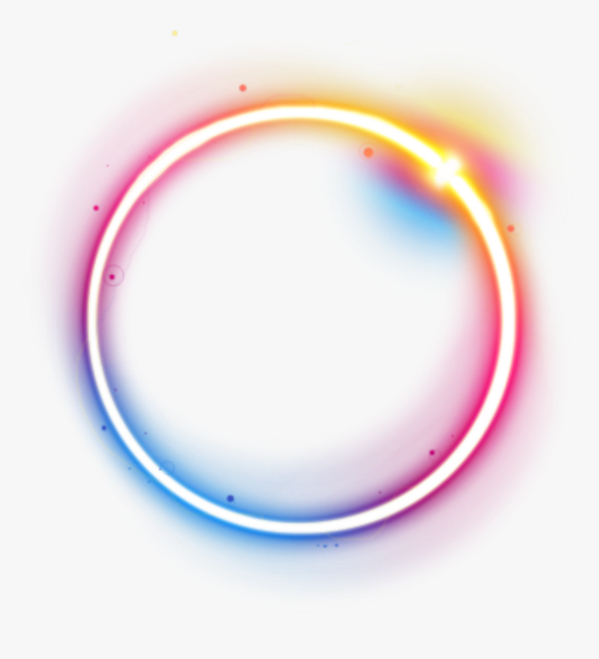 Rainbow Colorful Galaxy Frame - Neon Circle Frame Png, Transparent Png, Free Download