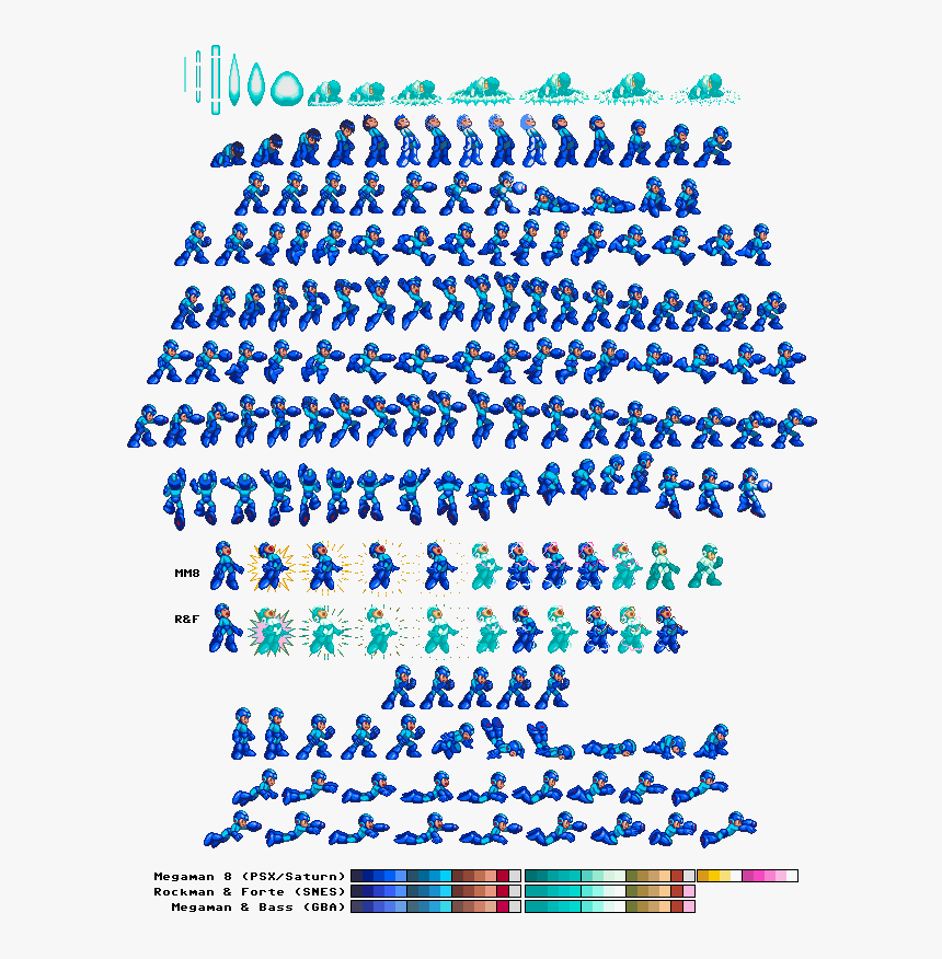 Clip Art Mega Man Sprite - Megaman Sprite Sheet Png, Transparent Png - ki.....