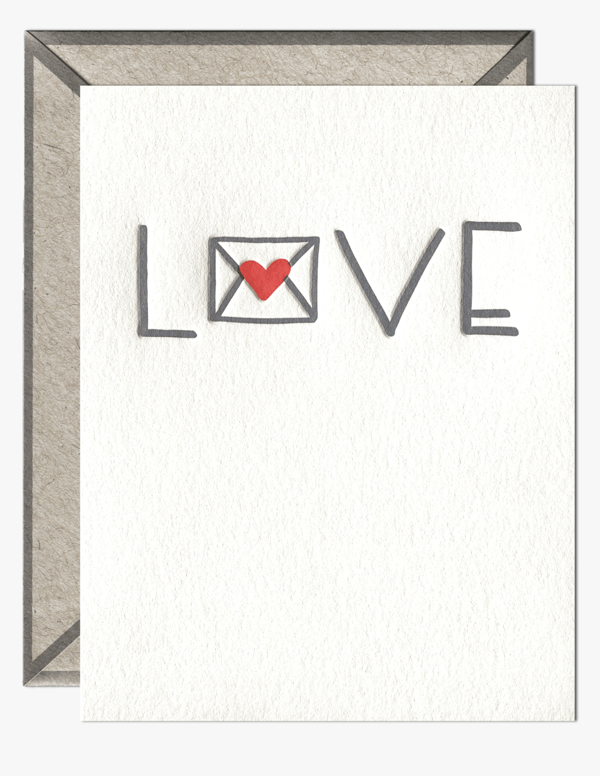Love Mail Letterpress Greeting Card With Envelope - Triangle, HD Png Download, Free Download