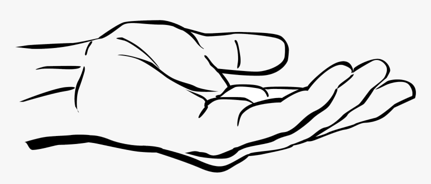 Praying Hands Black And White Clipart Clip Art Guru - Holding Out Hand Drawing, HD Png Download, Free Download