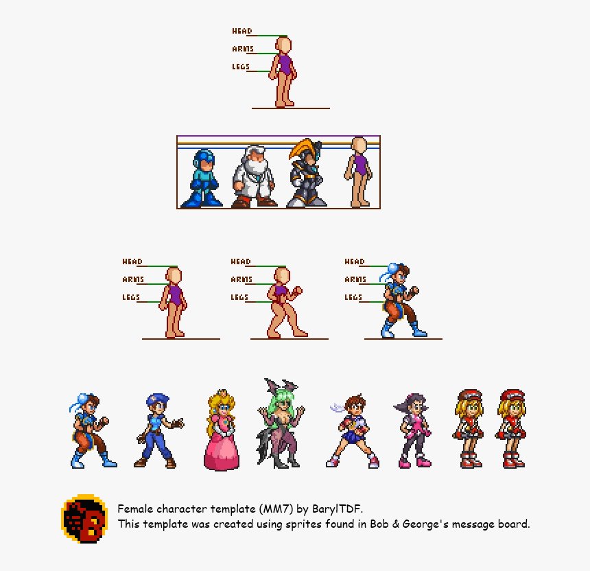 Female Megaman Sprites, HD Png Download, Free Download