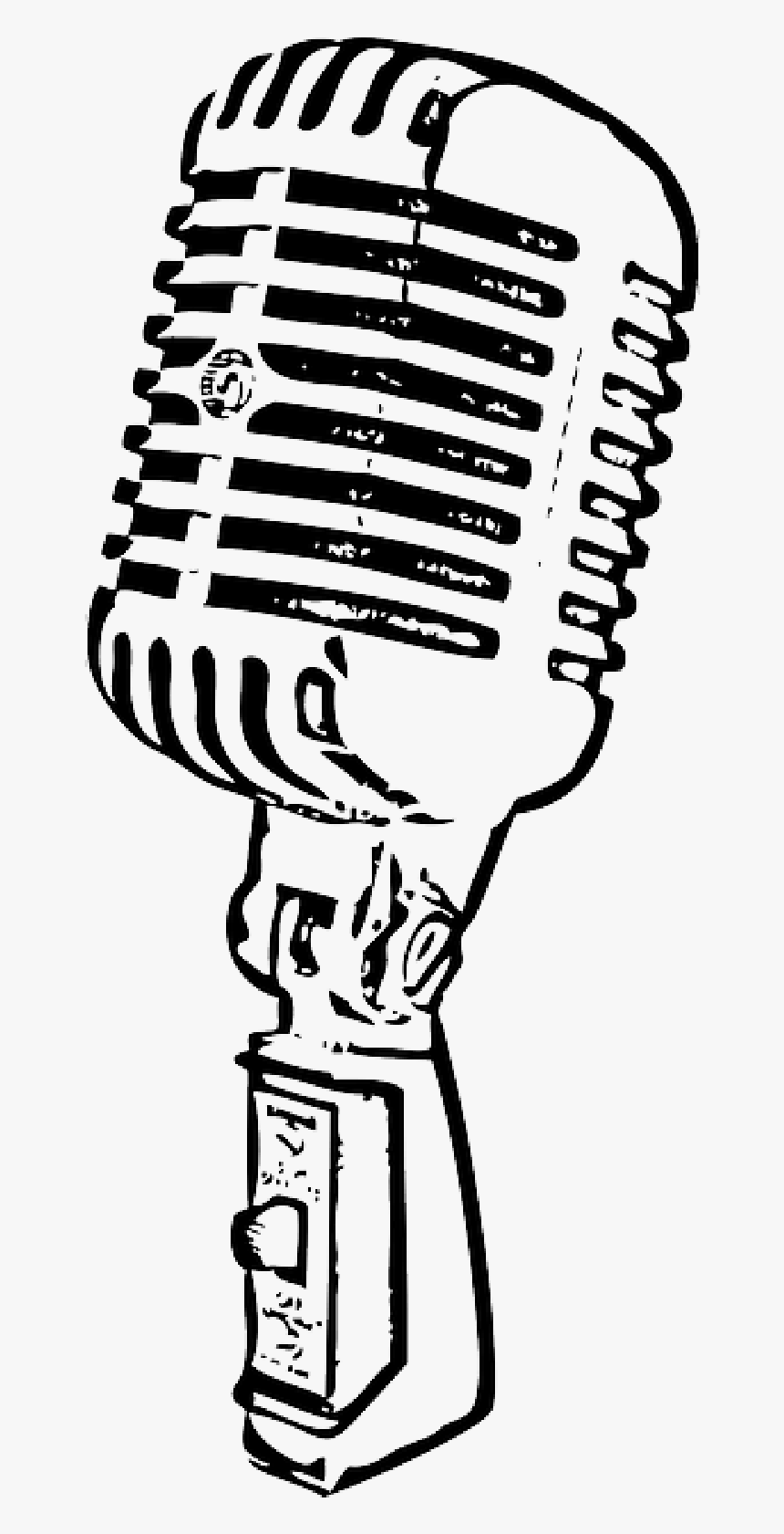 Microphone Clipart Cute Pencil And In Color Microphone - Old School Microphone Outline, HD Png Download, Free Download