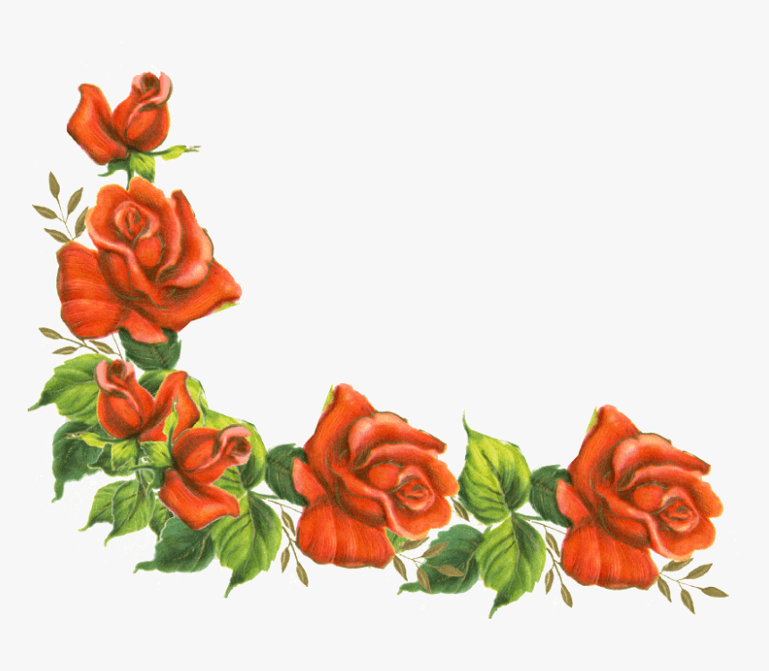 Borders And Frames Rose Flower Clip Art - Roses Corner Border Clipart ...