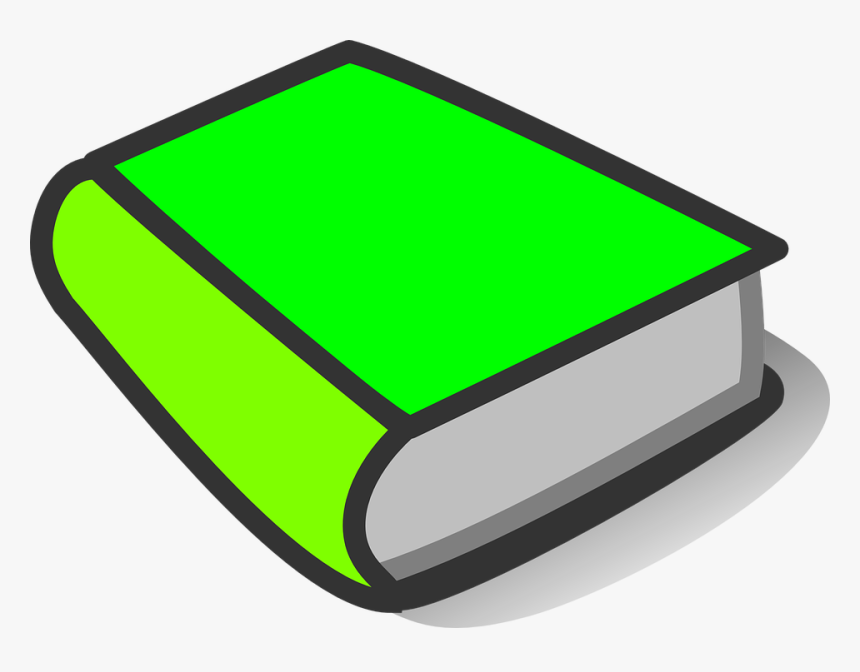 Book, Green, Thick, Closed, Lime, Neon, Bright, Shut - Green Book Clipart, HD Png Download, Free Download