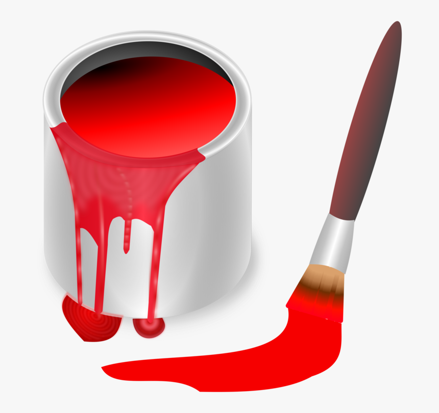 Bucket, Color, Red, Brush, Painting, Paint, Tool - Blue Paint Bucket Clipart, HD Png Download, Free Download