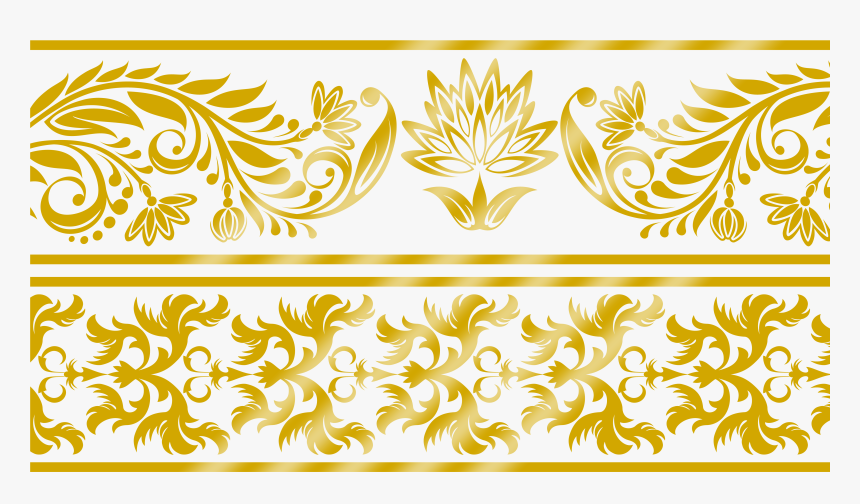 Transparent Lace Clip Art - Design Golden Border Png, Png Download, Free Download