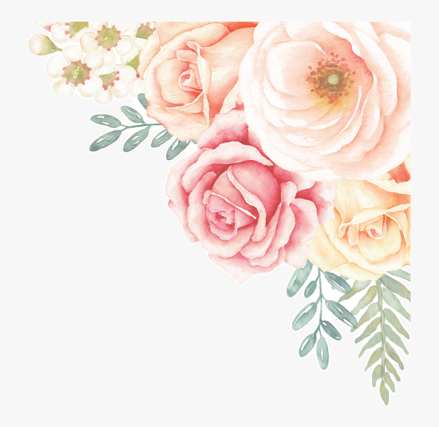 Rose Transparent Flower Corner Png, Png Download, Free Download