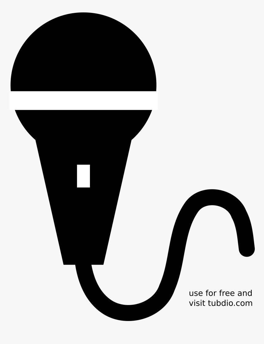 Clipart - White Silhouette Microphone Png, Transparent Png, Free Download