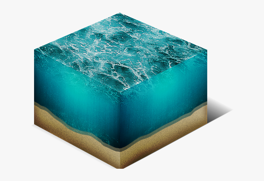 Sea Water Cube Cross Section Isometric Png Stock Image - Isometric Water Cube, Transparent Png, Free Download