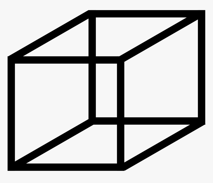 Necker Cube Clip Arts - Cube Shape Outline, HD Png Download, Free Download