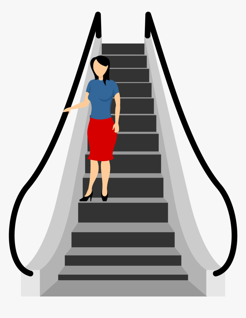 Girl Coming Down Through Escalator Png Image - Escalator Png, Transparent Png, Free Download