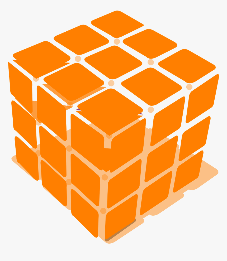 Cube, Clear, Cubix, Orange, Top, Puzzle, Grid - Rubik Cube Logo Png, Transparent Png, Free Download