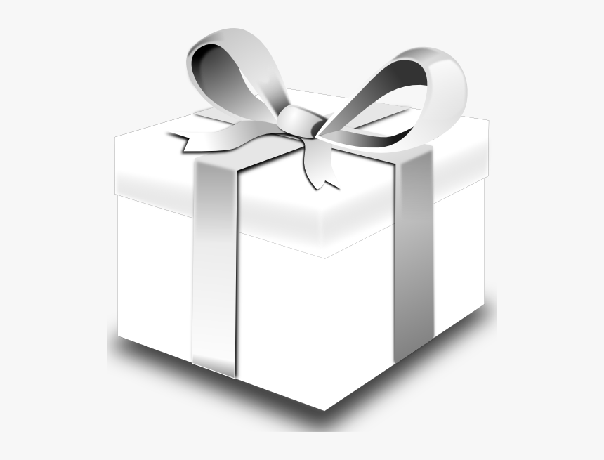 Red Present Black White Line Art 555px - Black And White Presents Png, Transparent Png, Free Download