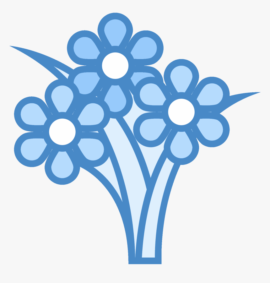 Bouquet Of Flowers Vector Png - Flowers Icon In Blue, Transparent Png, Free Download