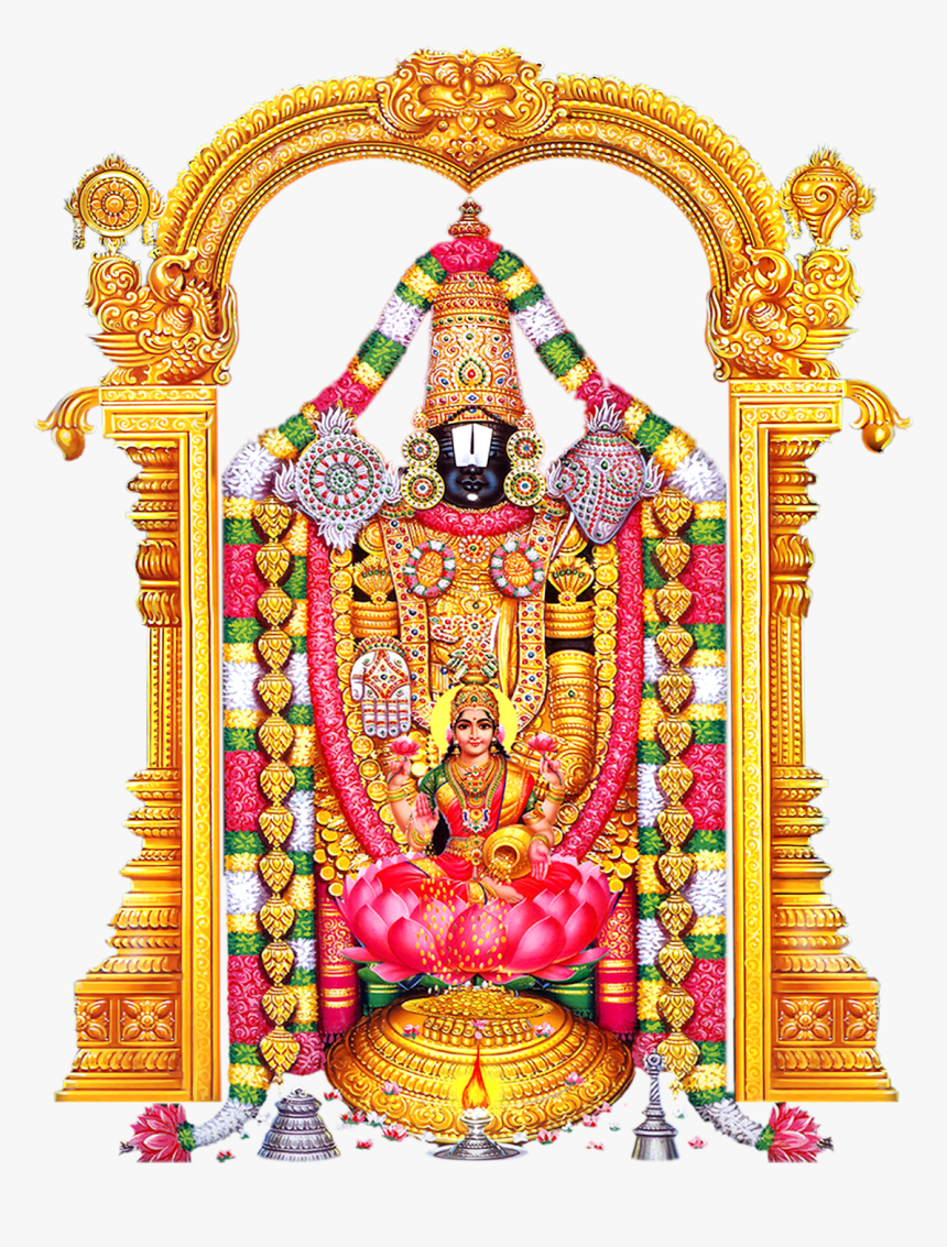 Lord Venkateswara With Consorts Lakshmi And Padmavati - Venkateswara Swamy Images Download, HD Png Download, Free Download