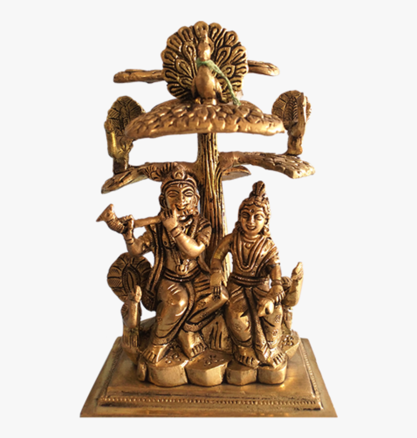 Religious Radhakrishna Sitting Under The Tree With - Lord Radha Krishna Under Tree Brass, HD Png Download, Free Download